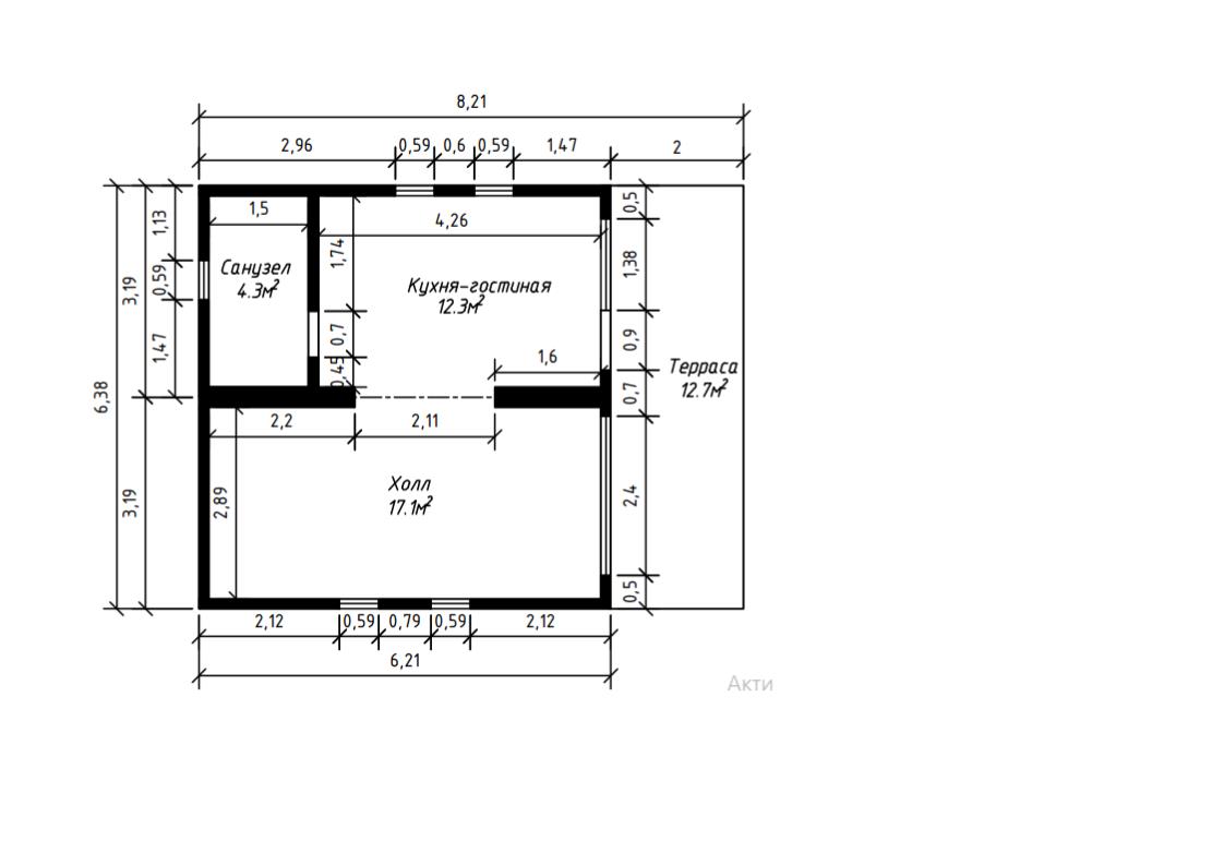 Планировка модульного дома: вариант 3