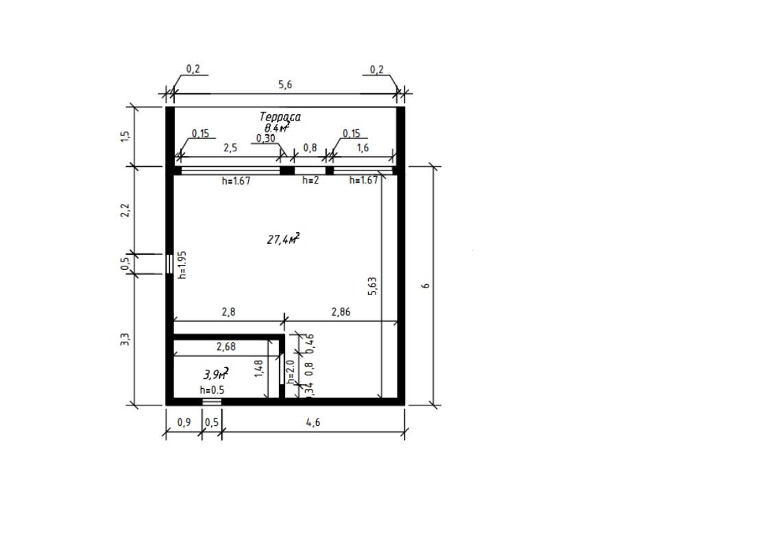 Планировка модульного дома: вариант 4