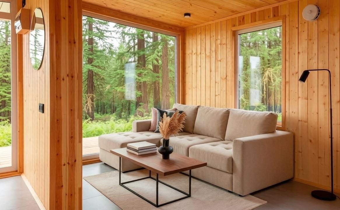 Интерьер модульного дома: зона отдыха