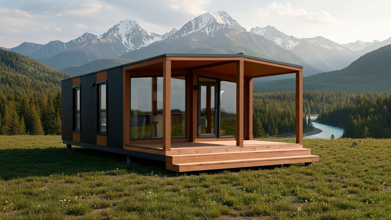 Готовый модульный дом перед доставкой